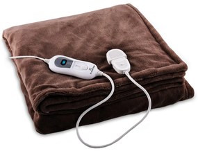 Klarstein Dr. Watson XL, melegítő takaró, 120 W, 180 x 130 cm, mosható, mikroplüss, barna