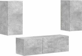 vidaXL TV falit kabinet szett 4 pcs Beton Szürke Faanyag
