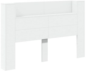 Fejtámla LED -es lámpákkal Fehér 160 x 16,5 x 103,5 cm Faanyag