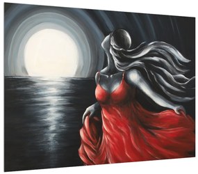 Nő egy piros ruhában (70x50 cm)