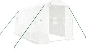 vidaXL fehér acélvázas melegház 8 m² 4 x 2 x 2 m