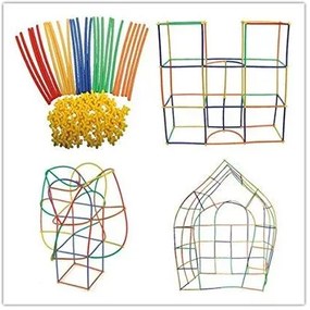 Kreatív gyerek modellező építőjáték - összerakható pálcikák - 500 darab