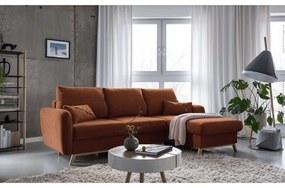 Scandic Lagom tégla-narancssárga kinyitható sarokkanapé, jobb oldali - Miuform