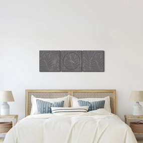 Kép - Szürke pálmalevelek (órával) (90x30 cm)