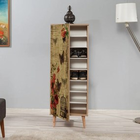 Mega Sonoma Oak Roses cipősszekrény