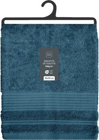 Sötétkék frottír pamut törölköző 50x90 cm Tendresse – douceur d'intérieur