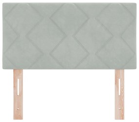 LED fejtámla gyémánt blokkok dizájn világosszürke 80 cm bársony