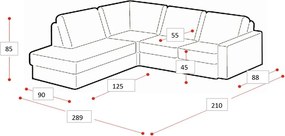 Zöld zsenília sarokkanapé (bal oldali-L alakú) Copenhagen – Scandic