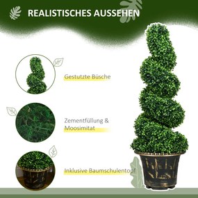 Műnövény szett, 2 db buxus, cserépben 90cm magas