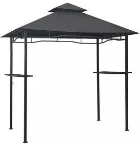 antracitszürke acél grillpavilon 240 x 150 x 255 cm