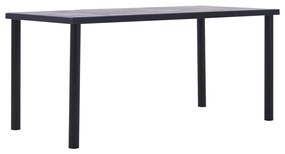 Fekete és betonszürke MDF étkezőasztal 160 x 80 x 75 cm