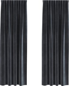 vidaXL Sötétítő függönyök 2 pcs Sötétszürke 140 x 260 cm Bársony