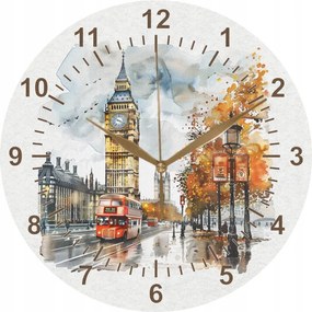 Dekoratív Falióra Őszi London Big Ben 35 cm