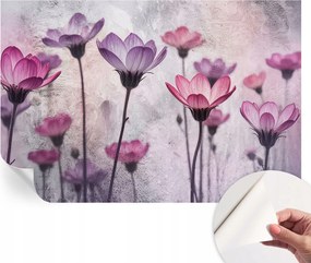 Design fali fotótapéta öntapadós pasztell virágok 104x70 cm