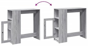 szürke sonoma szerelt fa bárasztal tárolókkal 101x40x103,5 cm