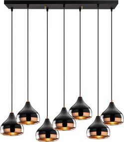 Yıldo 6894 fekete fém függőlámpa, 88 x 36 cm, 7 izzós