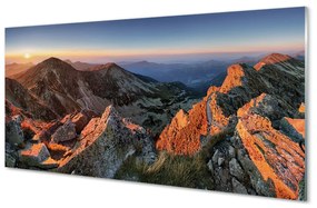 Akrilkép Mountain naplemente 125x50 cm