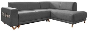 Szürke kinyitható-tárolóhelyes sarokkanapé (jobb oldali-L alakú) Classy Sophie – Miuform