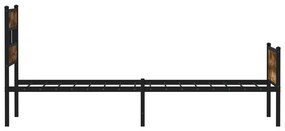 füstös tölgy színű szerelt fa ágykeret matrac nélkül 107x200 cm