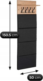 Előszoba bútor szett 50 cm artisan tölgy/grafit színben – PARMA