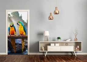 Ajtó tapéta papagájok ara 95x205 cm