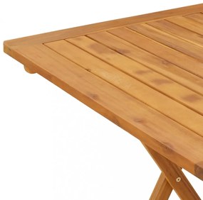 tömör akácfa összecsukható kerti asztal 70 x 70 x 75 cm
