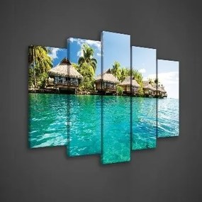 Vászonkép 100x60 Trópusok paradicsom sziget türkiz víz pálmafák pihenés egzotikus
