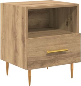 vidaXL Éjjeli asztal fiókkal Barna 40 x 35 x 47,5 cm Faanyag