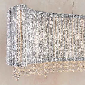 Endon 81979 - GALINA drótkábelre függesztett kristály csillár, 8xG9/25W/230V, fényes króm