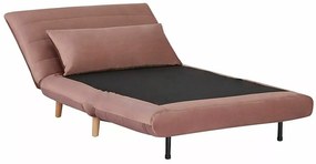 Rózsaszín kinyitható fotel SPIKE VELVET
