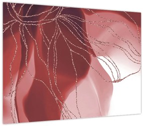 Üveg kép - Piros absztrakt virág N⁰1 (70x50 cm)