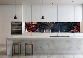 Wallplex konyhahátfal Bronz Levelek (Méret: 60x300)