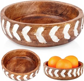 Fából készült tál gyümölcskosár zöldségek saláták snackek ételek 850ml