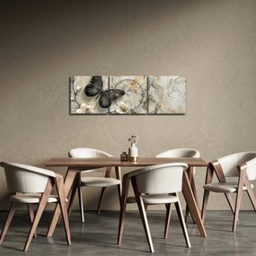 Kép - Márvány háttér pillangókkal (órával) (90x30 cm)