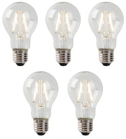 5 db E27 LED izzó készlet A60 átlátszó 2W 180lm 2700K