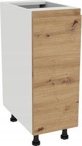 Konyhaszekrény alsó 30 Frezo Fehér front Fogantyú nélküli tölgy Artisan