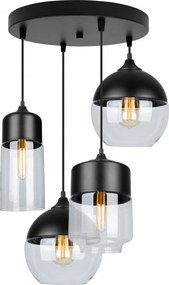 Mennyezeti Lámpa Függő Üveg Csillár Loft Fekete Plafon Konyhába Nappaliba