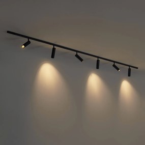 Modern sínrendszer 6 spotlámpával fekete 1 fázisú - Slimline Uzzy