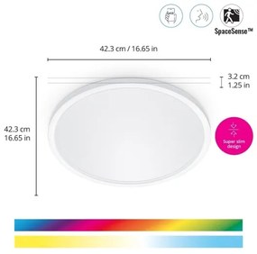 WiZ - LED RGB állítható fényű SUPERSLIM mennyezeti lámpa LED/22W/230V Wi-Fi fehé