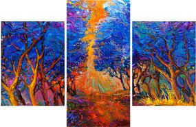 Kép - őszi fa koronák, modern impresszionizmus (90x60 cm)