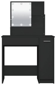 fekete LED.es fésülködőasztal 86,5 x 35 x 136 cm