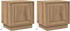 vidaXL Éjjeliszekrény 2 pcs Artisan tölgy 44 x 34,5 x 45 cm Faanyag