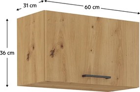 Felső szekrény, artisan tölgy, MONRO 60 GU-36 1F