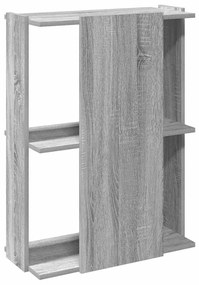 3 szintes szürke sonoma színű szerelt fa könyvespolc 60x30x80cm