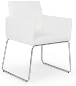 SIXTY fehér műbőr szék karfával V1