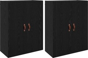 vidaXL Fali szekrény 2 pcs Fekete tölgy 69,5 x 34 x 90 cm Faanyag