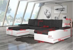 SAN MARINO ágyazható U alakú ülőgarnitúra