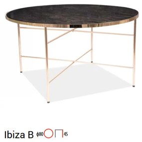 Ibiza B dohányzóasztal 80cm Márvány - Arany