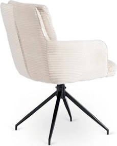 Forgó szék krém színben, kordbársony kárpittal, AKITA