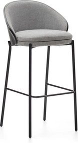 Fekete-szürke bárszék (ülésmagasság 77 cm) Eamy – Kave Home